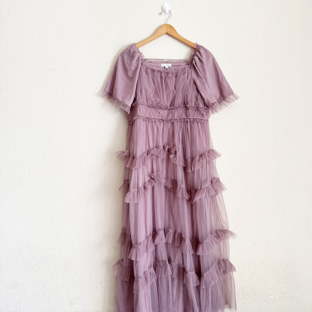 Baltic Born Magdalena Tulle Dusty Orchid Maxi Dress Size Medium - Picture 2 of 8